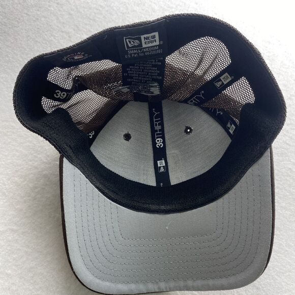 San Diego Padres Hat New Era 39Thirty Brown Baseball Cap Hat Size Small Medium - Picture 4 of 6